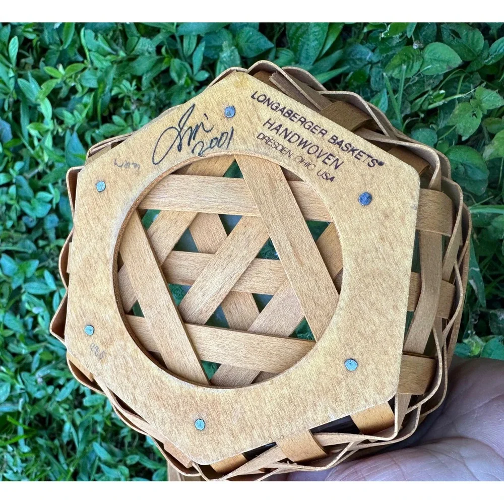 Longaberger Baskets Set of 3 Success Start Hexagon Handwoven Wood Dresden Ohio